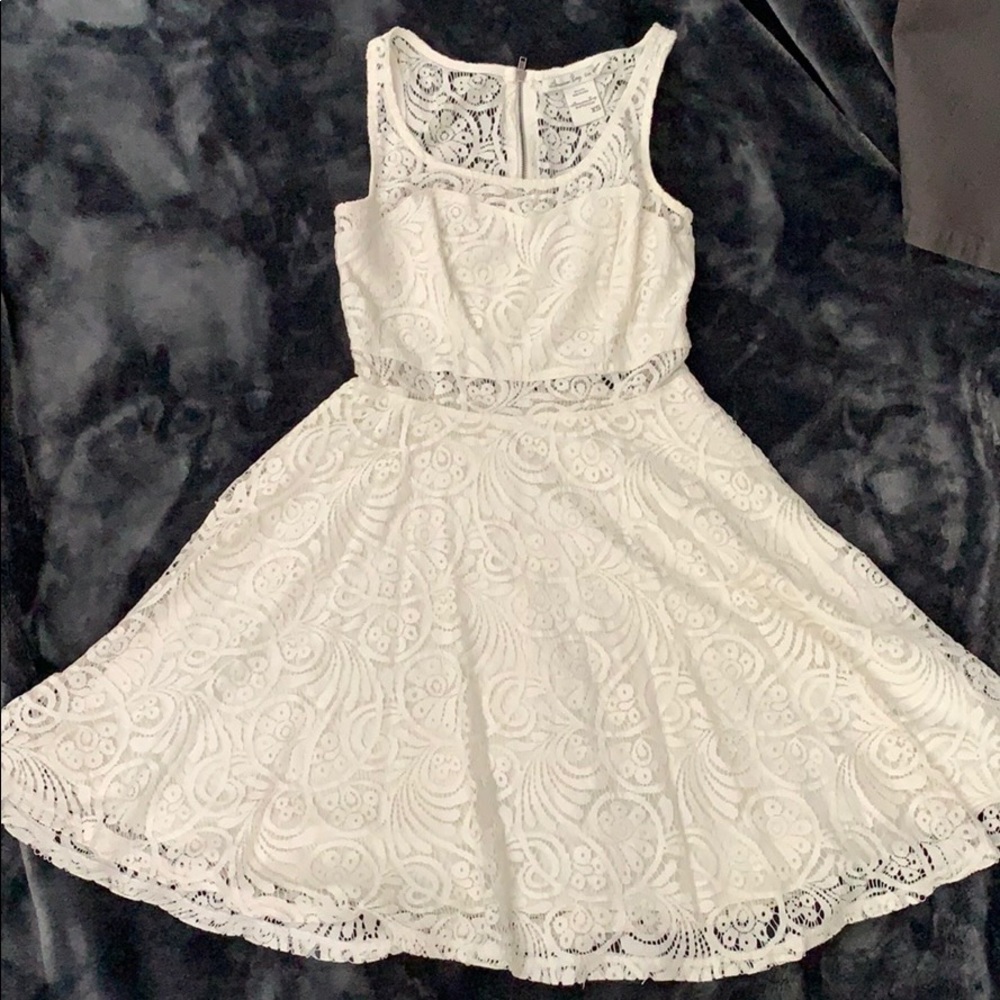 American Rag: white lace midi dress